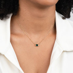 Vioraia Monica Green Emerald Necklace