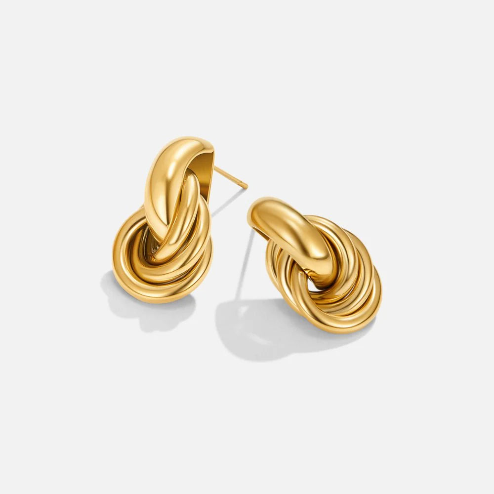 Vioraia Sofia Twisted Gold Hoop Earrings