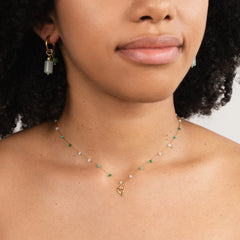 Vioraia Golden Tulip Bead Necklace