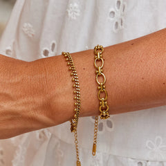 Vioraia Brie Cuban Chain Droplet Bracelet