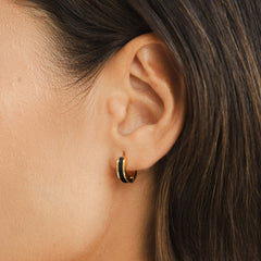 Vioraia Leigh Black Hoop Earrings