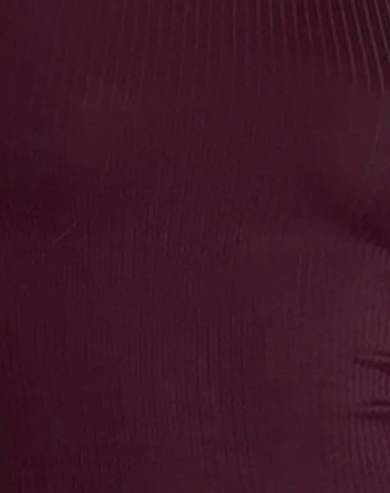 Ciya Mini Dress in Thick Rib Oxblood