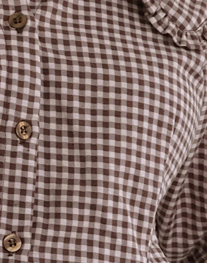 Deja Dress in Mini Gingham Brown
