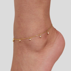 Vioraia Lana Crystal Droplet Anklet