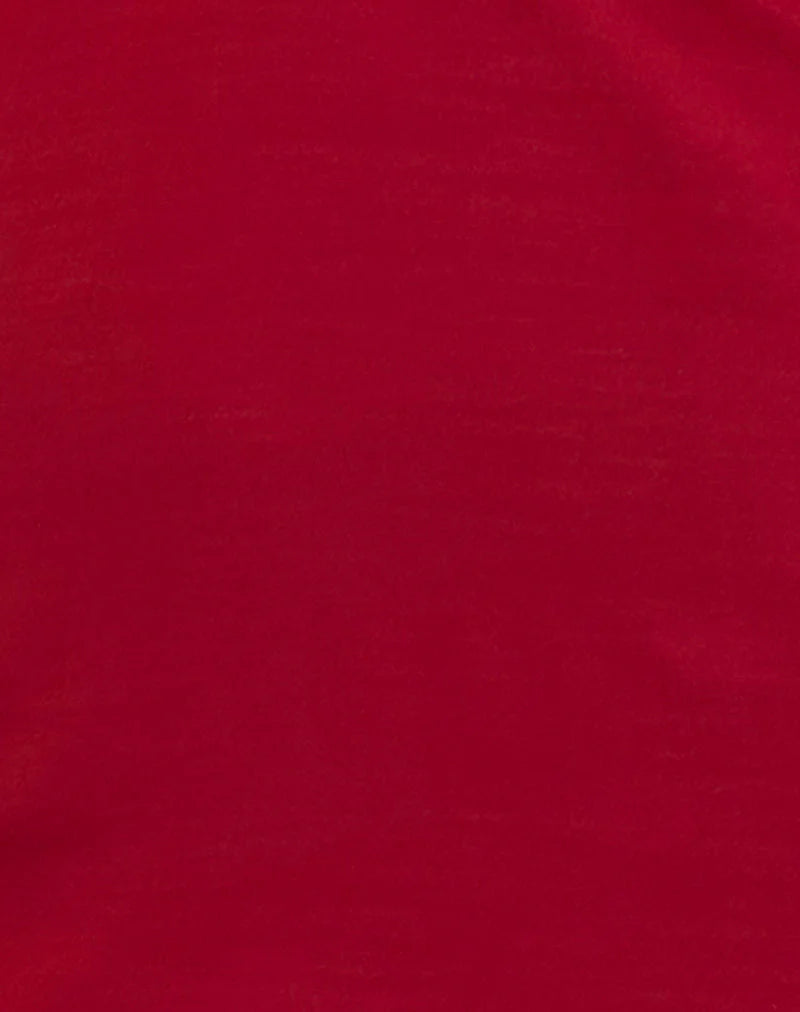 Leana Mini Dress in Private Slub Adrenaline Red
