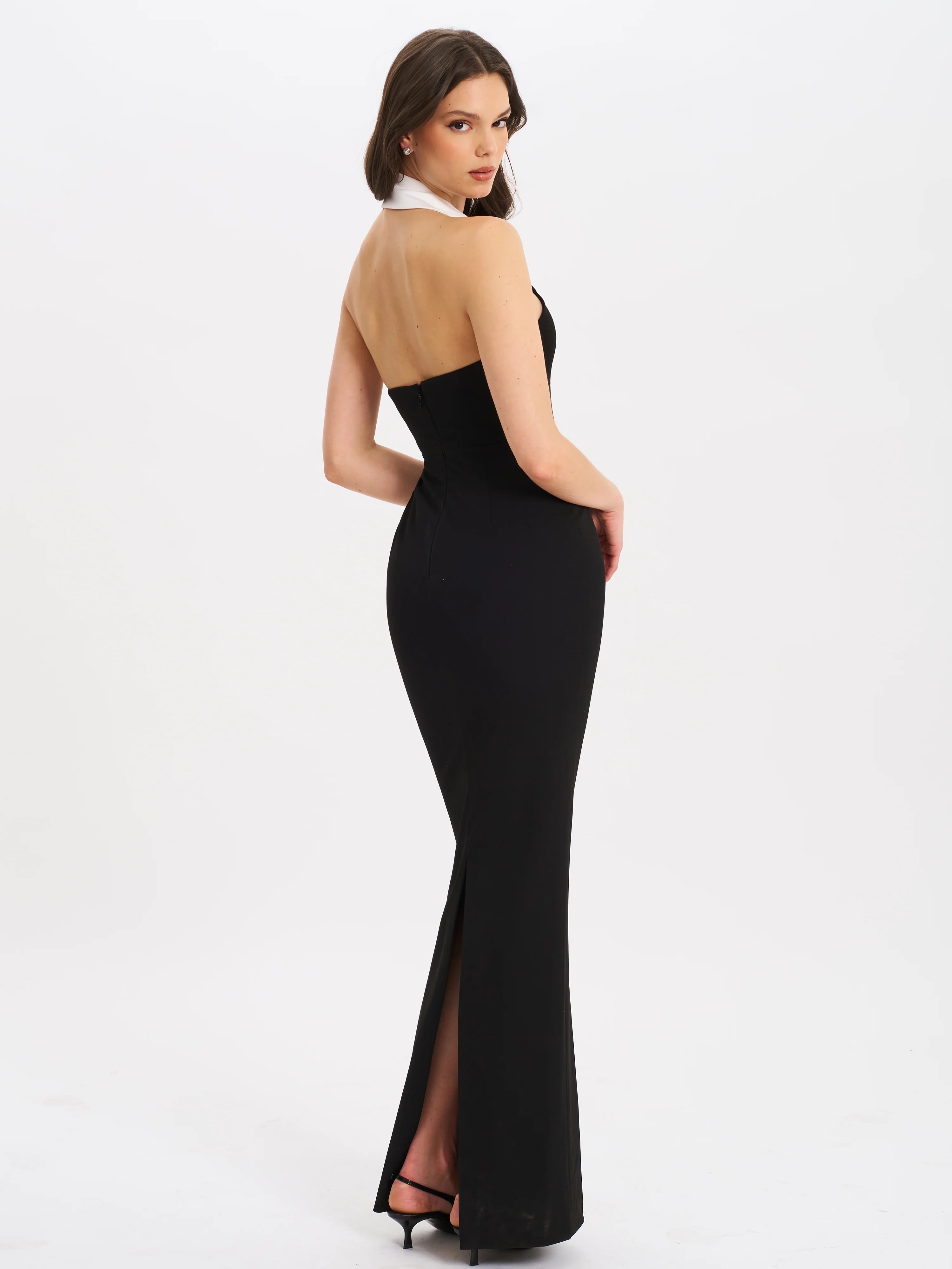 Raelyn Black and White Business Casual Maxi Dress