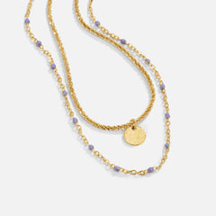 Vioraia Lia Layered Gold Coin Bead Necklace