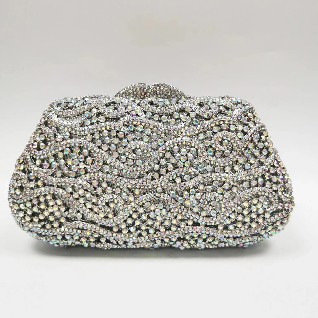 Vioraia (CS) Juliet Rhinestones Clutch Bag - Silver