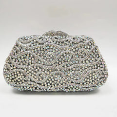 Vioraia Juliet Rhinestones Clutch Bag - Silver
