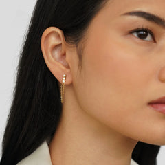 Vioraia Mara Crystal Chain Earrings