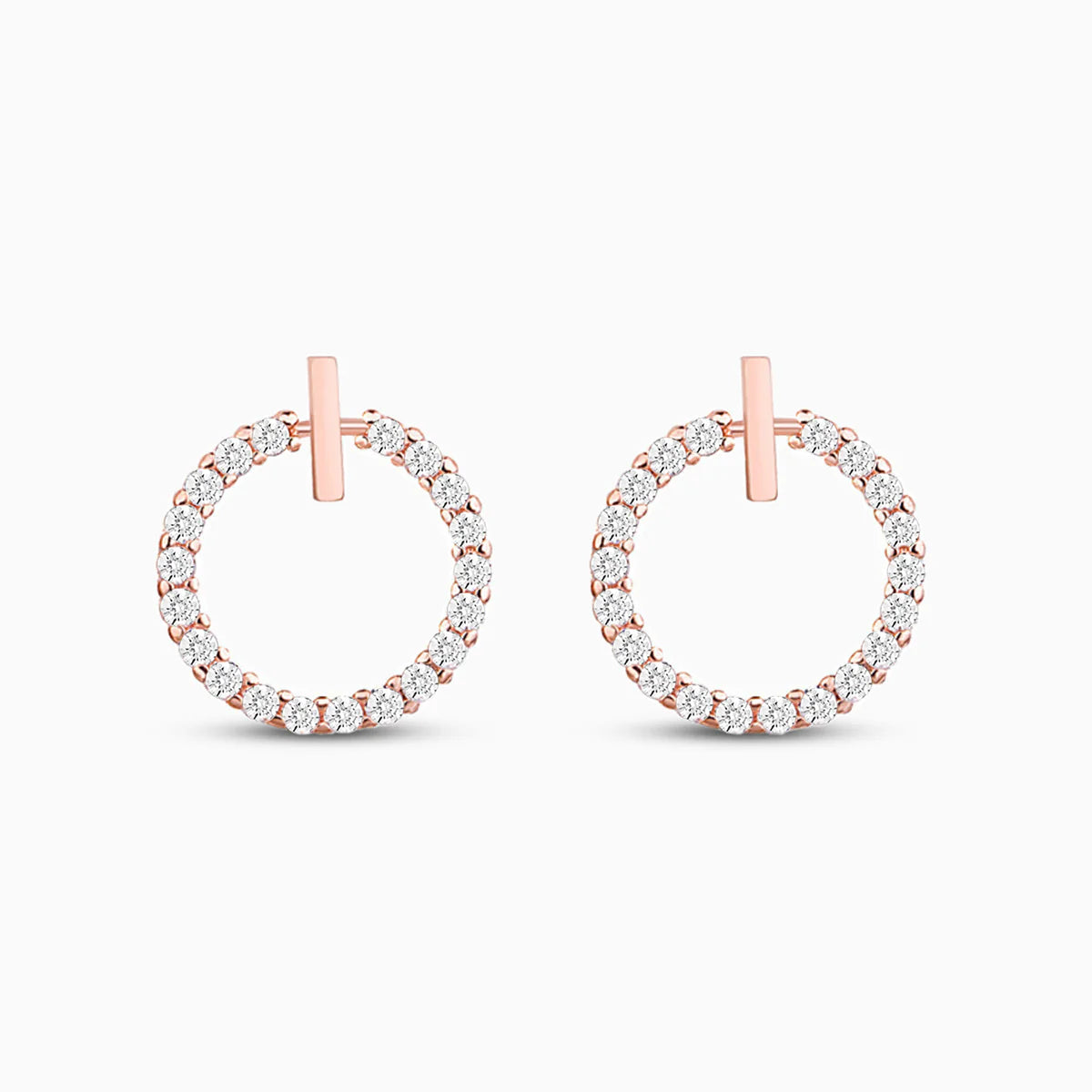 Vioraia Sparkling Open Circle Stud Earrings