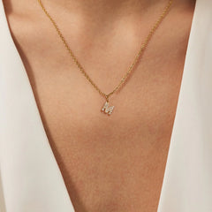 Vioraia Crystal Letter Charm Necklace