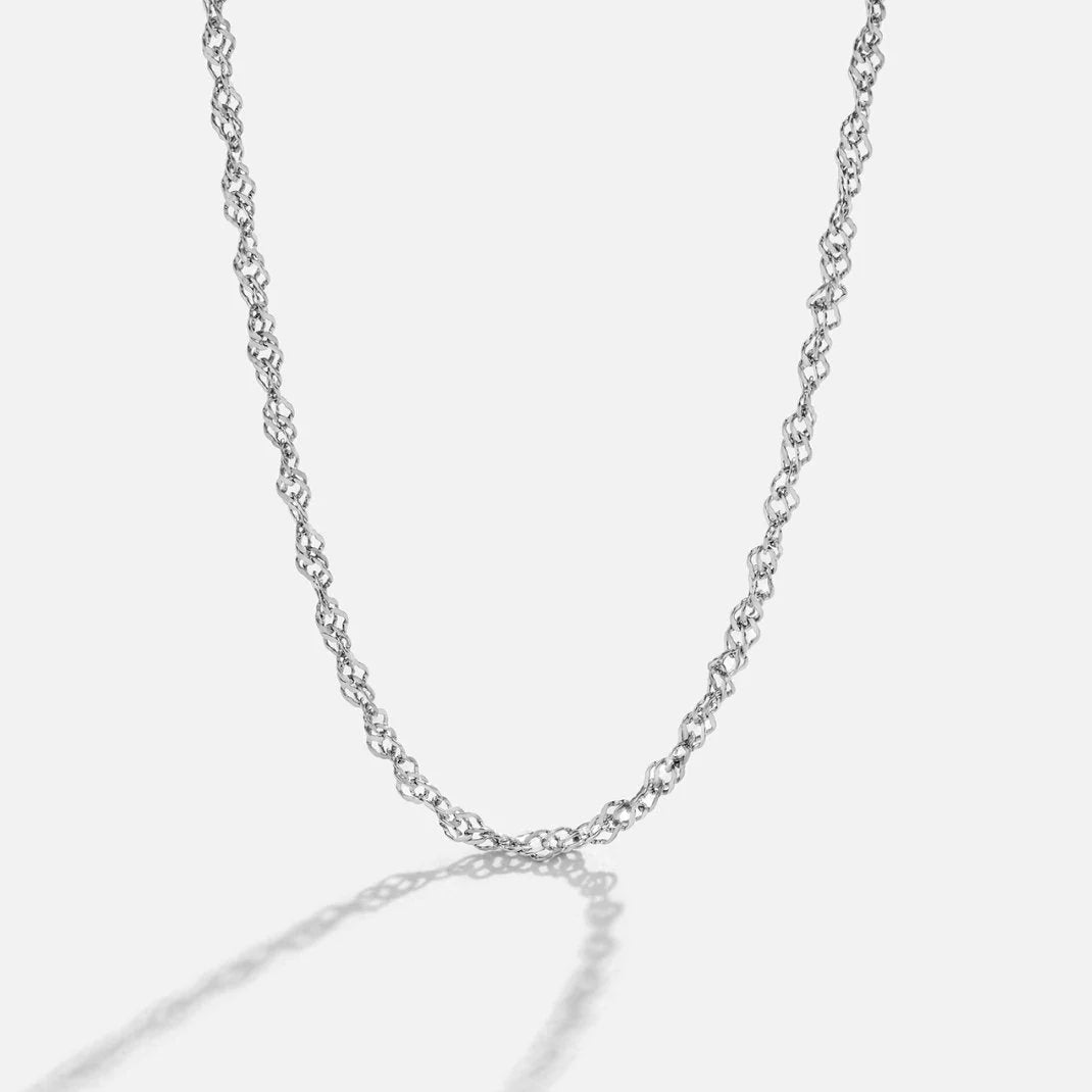 Vioraia Mila Twist Silver Chain Necklace