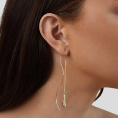 Vioraia Golden Teardrop Tassel Earrings