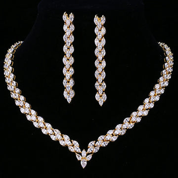 Vioraia Vibrant Zircon Leaf Jewelry Set