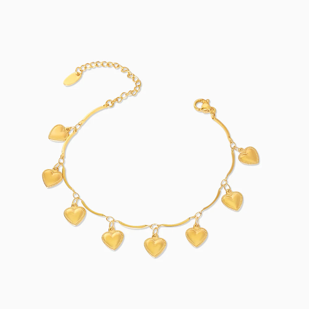 Vioraia Dangling Hearts Anklet