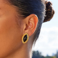 Vioraia Madison Black & Gold Earrings
