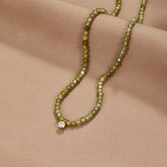 Vioraia Green Peridot Bead Necklace