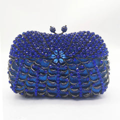 Vioraia (CS) Alyssa Rhinestones Clutch Bag - Blue
