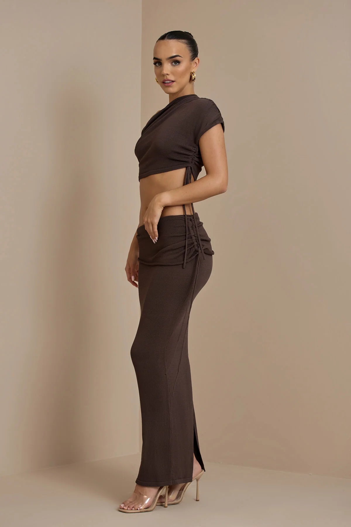 YRIS KNIT CO-ORD | CHOCOLATE