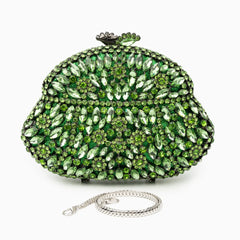 Vioraia Ophelia Crystals Clutch Bag - Green
