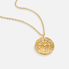 Vioraia Zodiac Coin Gold Necklace