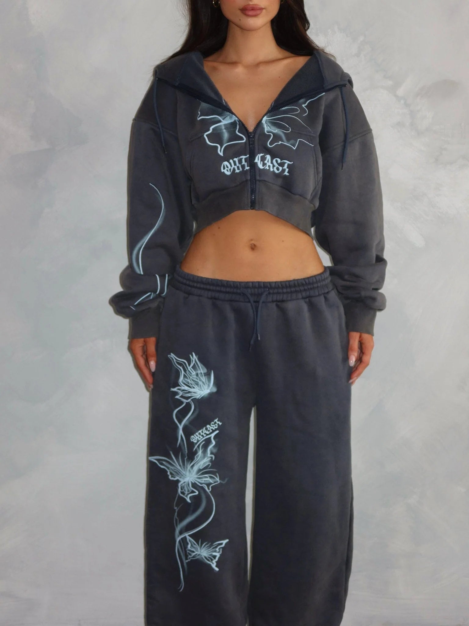 Lucy's NYA CROPPED HOODIE VINTAGE NAVY