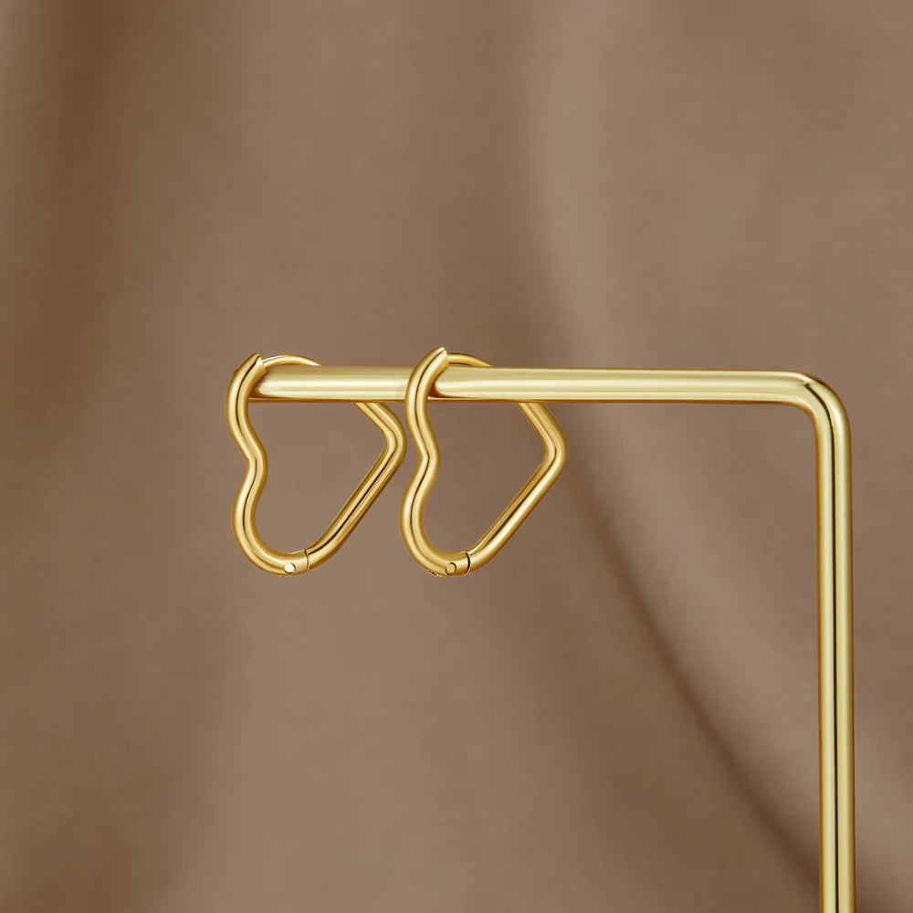 Vioraia Heart Gold Hoops