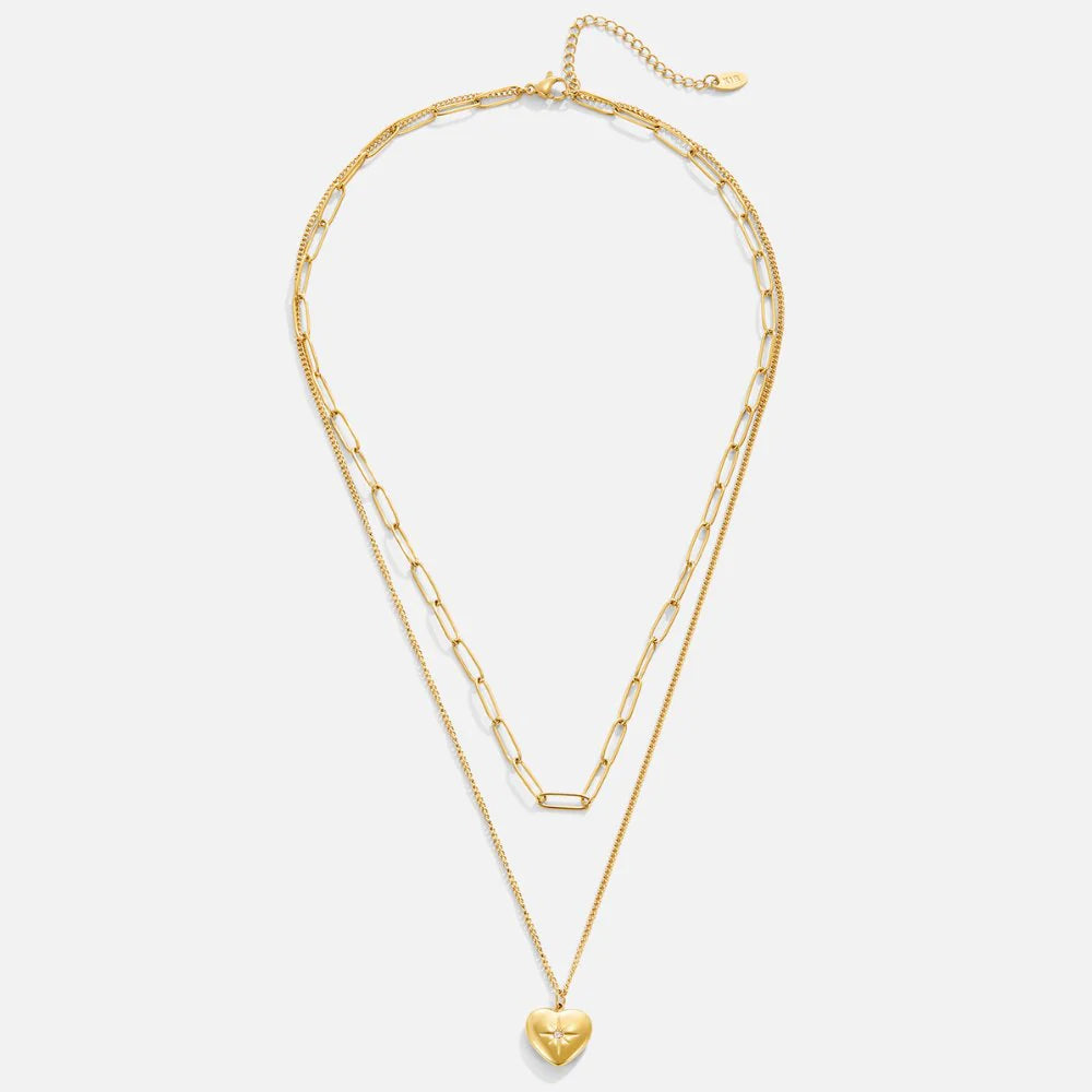 Vioraia Heart & Paperclip Necklace