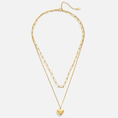 Vioraia Heart & Paperclip Necklace