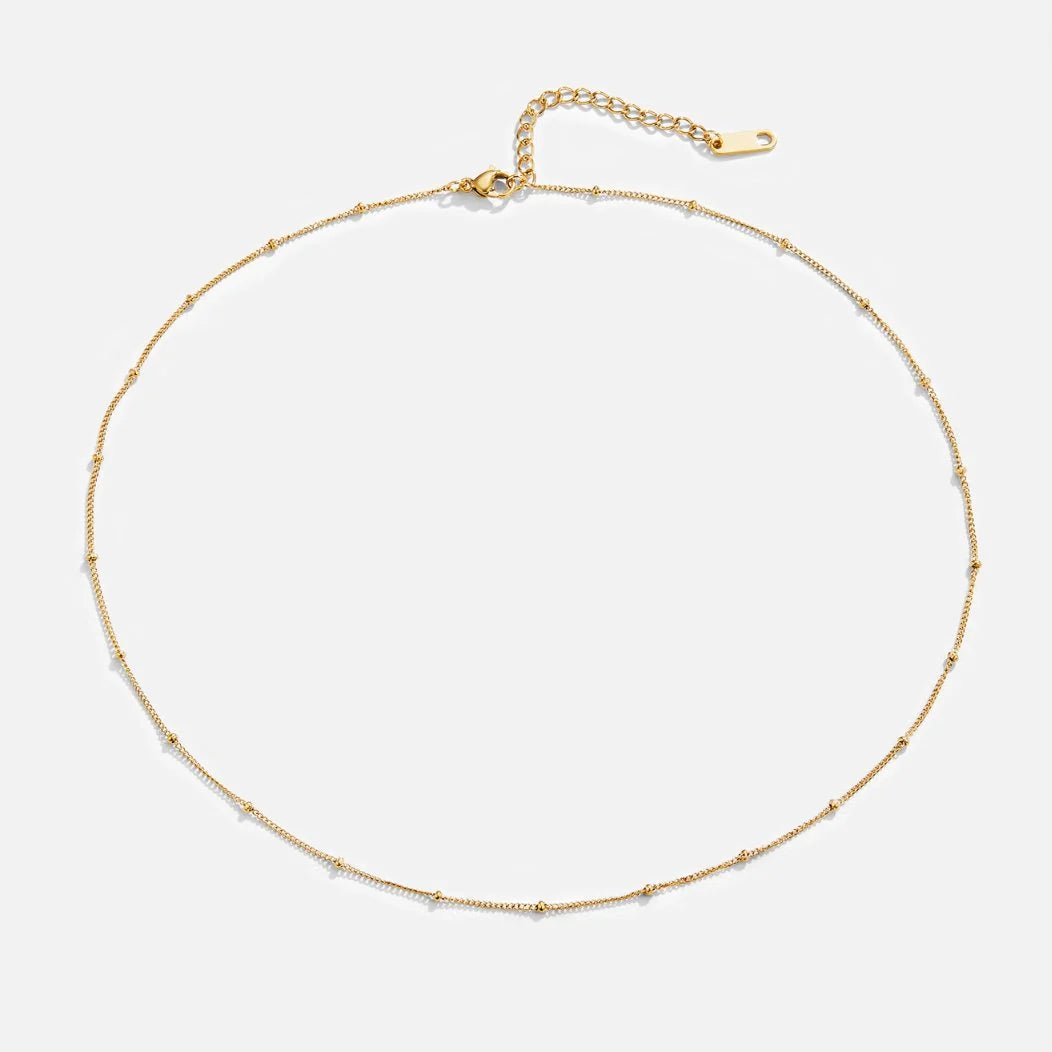 Vioraia Niyah Bead Gold Chain Necklace