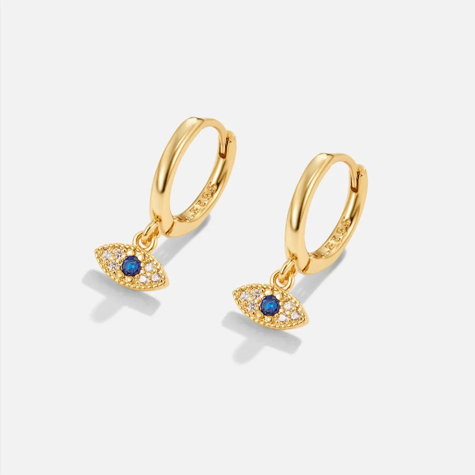 Vioraia Blue Evil Eye Drop Earrings