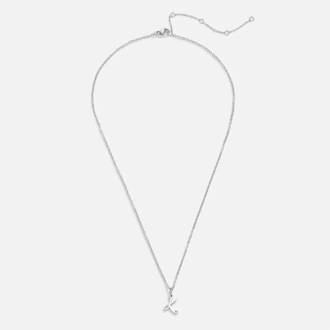 Vioraia Silver Letter Heart Necklace