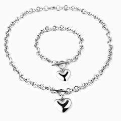 Vioraia Lustrous Heart Jewelry Set