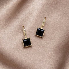 Vioraia Piper Black Crystal Drop Earrings