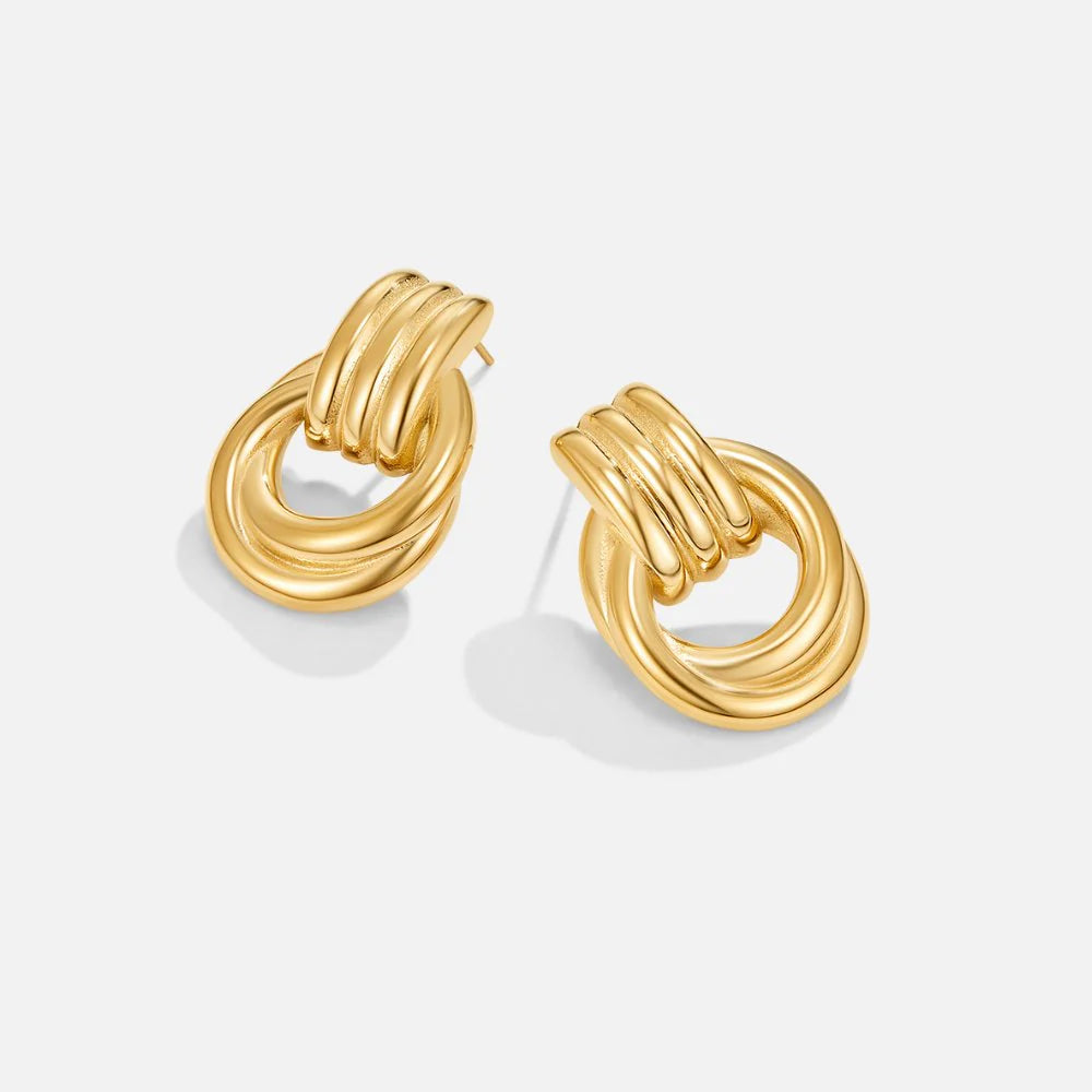 Vioraia Knot Gold Hoop Earrings