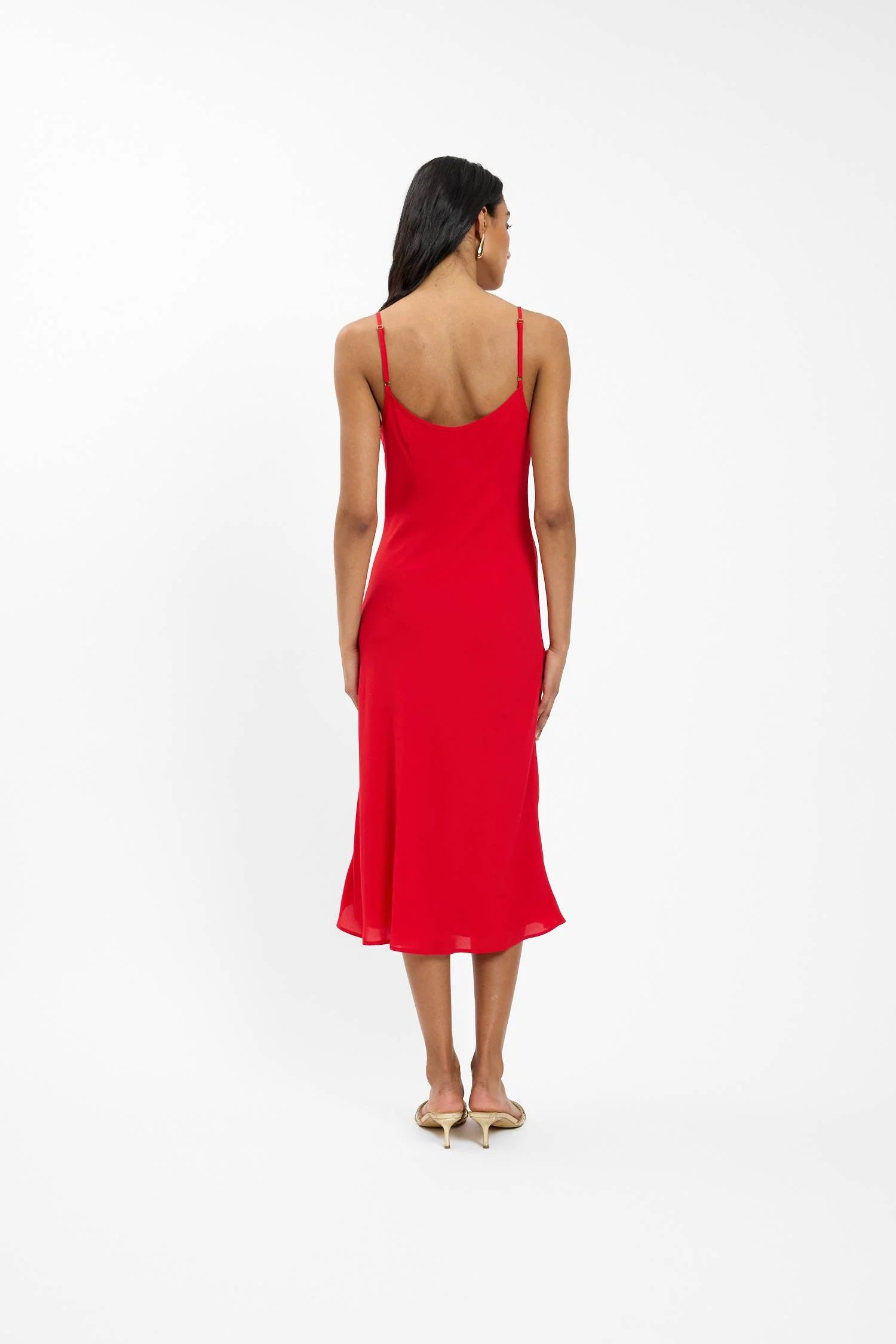 Georgette Midi Dress | Cherry Red