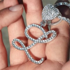 Vioraia Verano Heart Initial Tennis Necklace