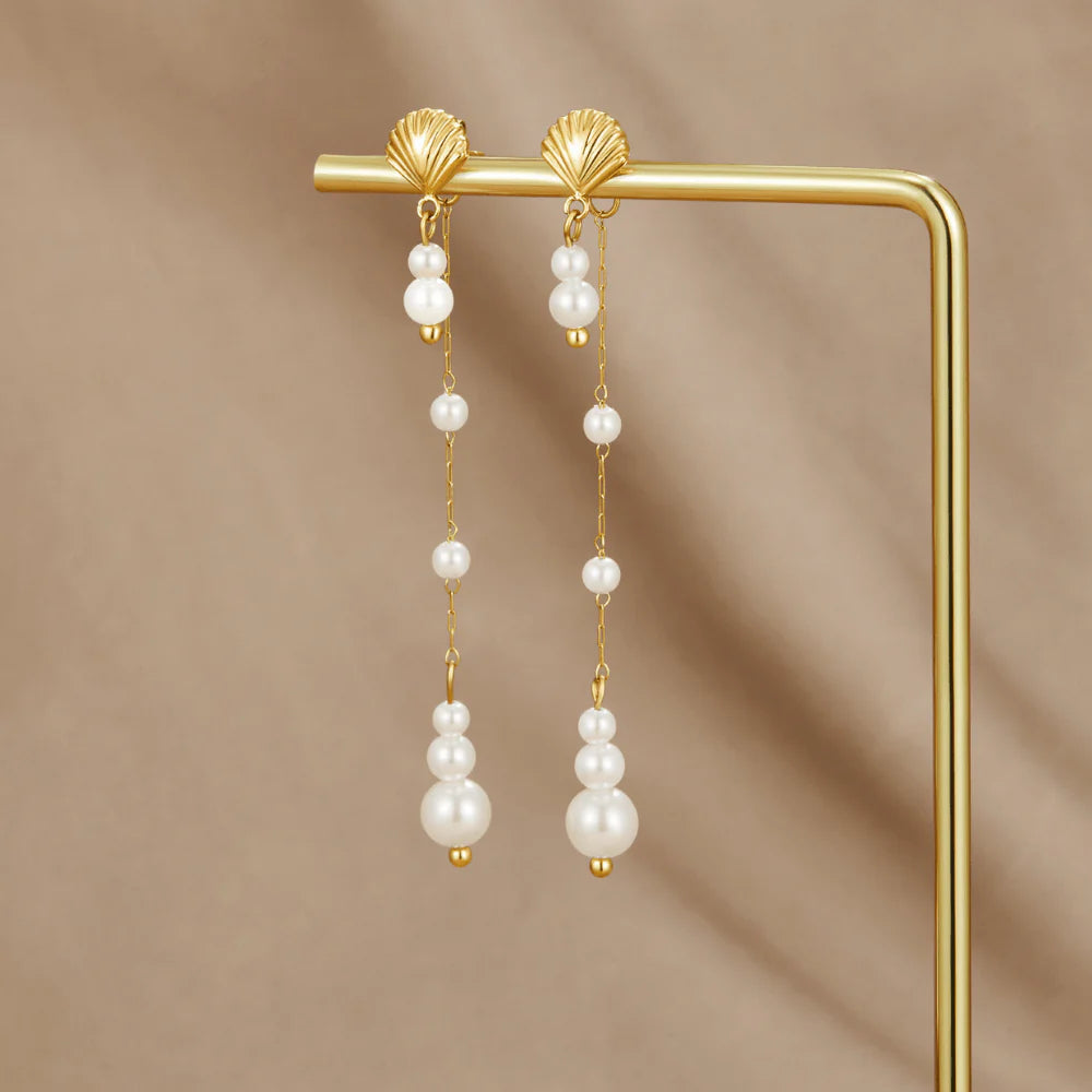 Vioraia Neesa Pearl Tassel Earrings