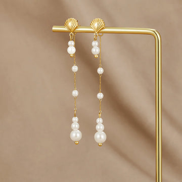 Vioraia Neesa Pearl Tassel Earrings