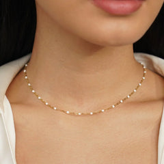 Vioraia Mila White Bead Necklace