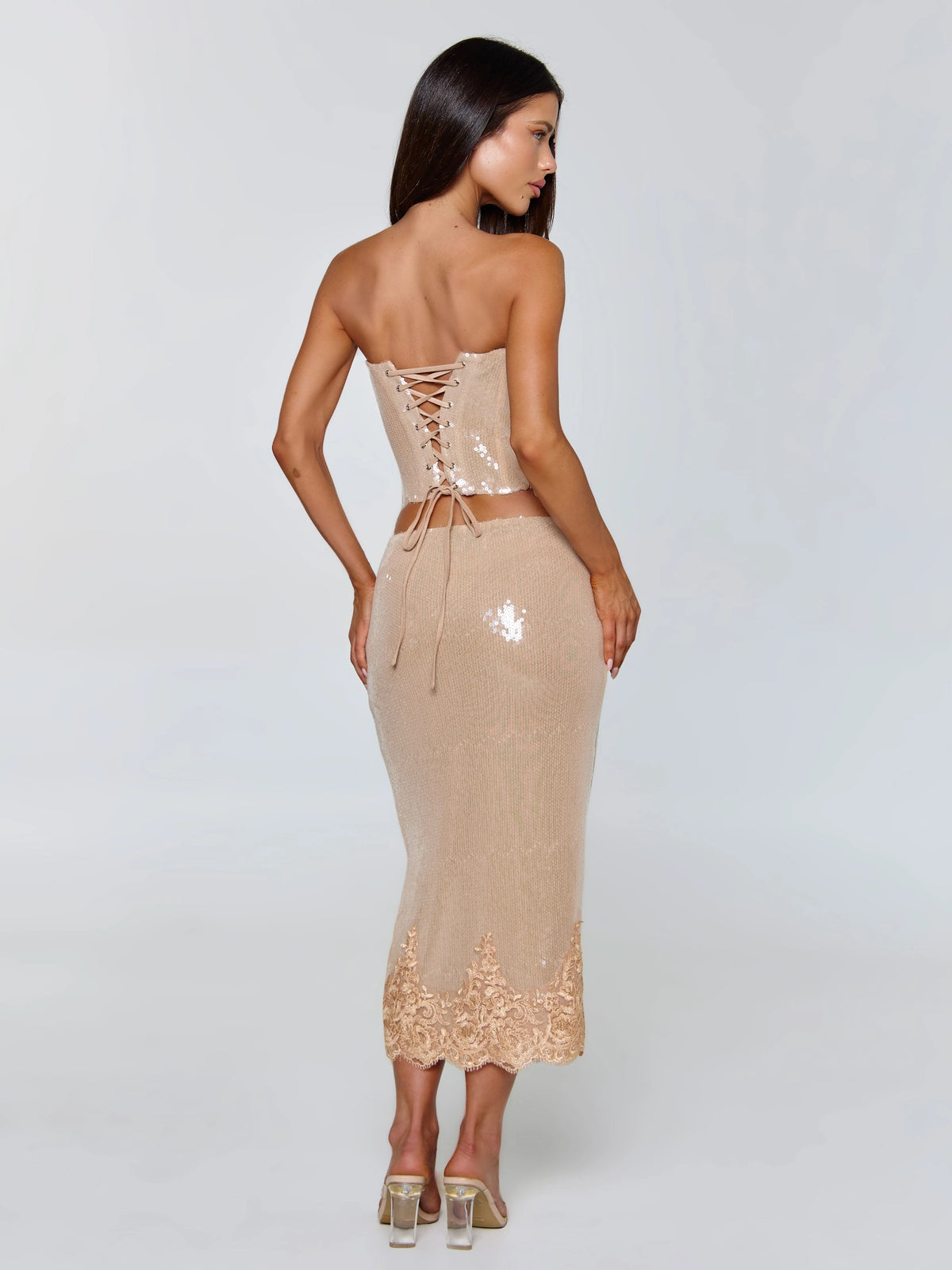 Lucy's SAELA MIDI SKIRT BEIGE