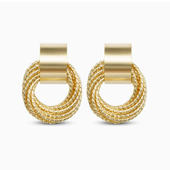 Vioraia Metal Ring Tassel Earrings