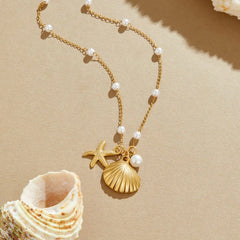Vioraia Aria Shell Charm Necklace