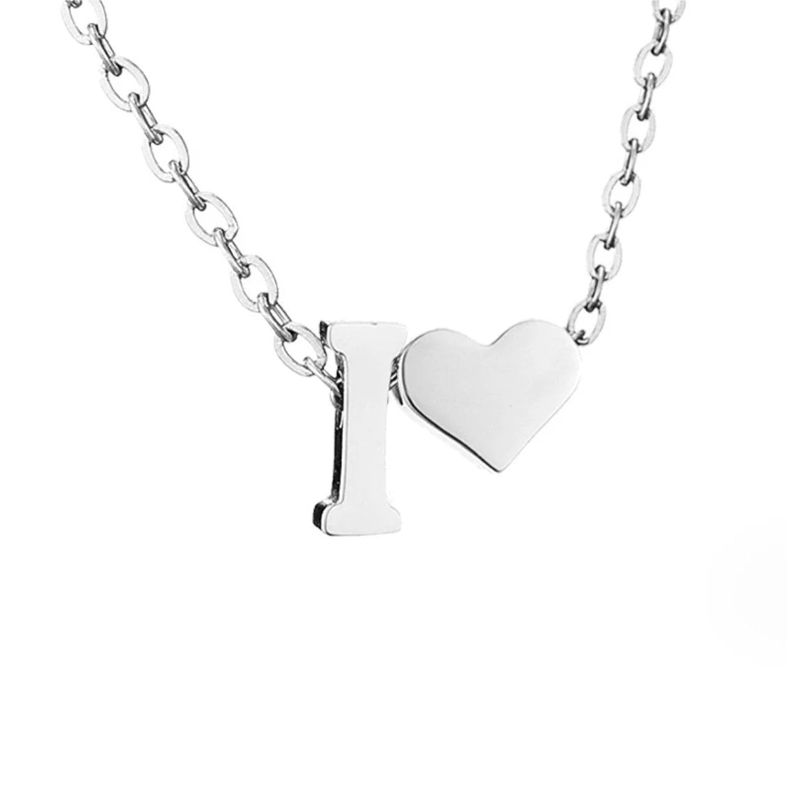 Vioraia Forever Love & Letter Silver Necklace