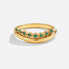 Vioraia Marissa Emerald Green Layered Ring