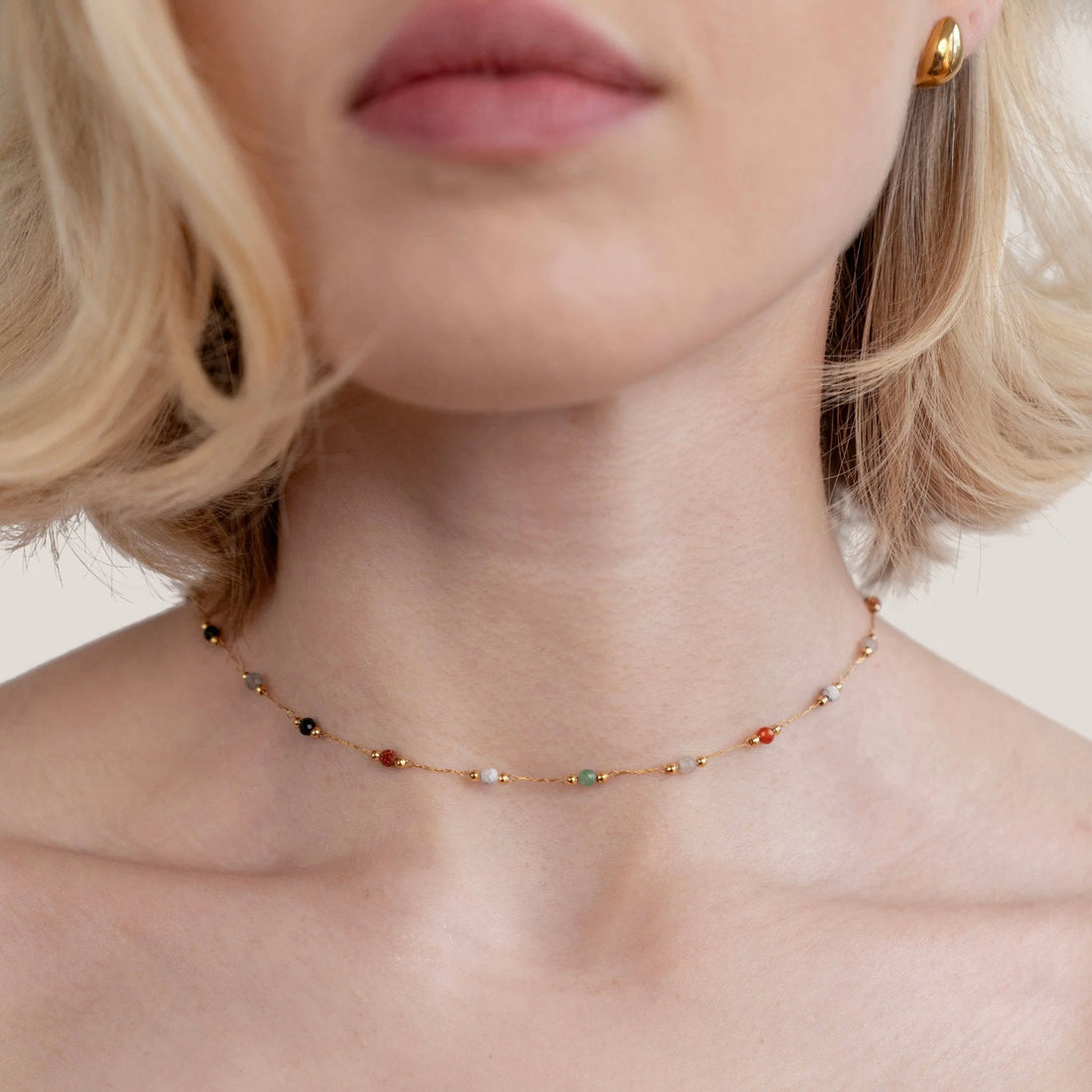 Vioraia Lulu Beaded Stone Necklace