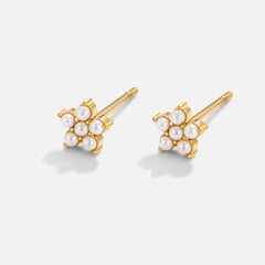 Vioraia Blooming Flower Pearl Earrings