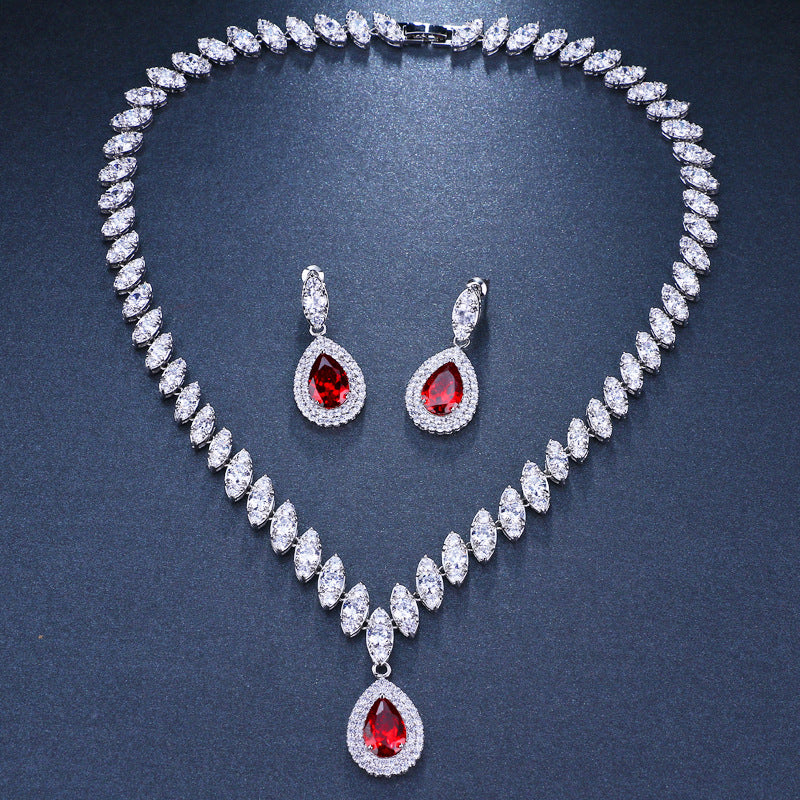 Vioraia Dainty Droplet Gemstone Jewelry Set