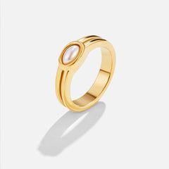 Vioraia Chunky Pearl 18K Gold Ring